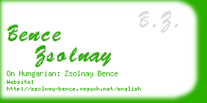 bence zsolnay business card